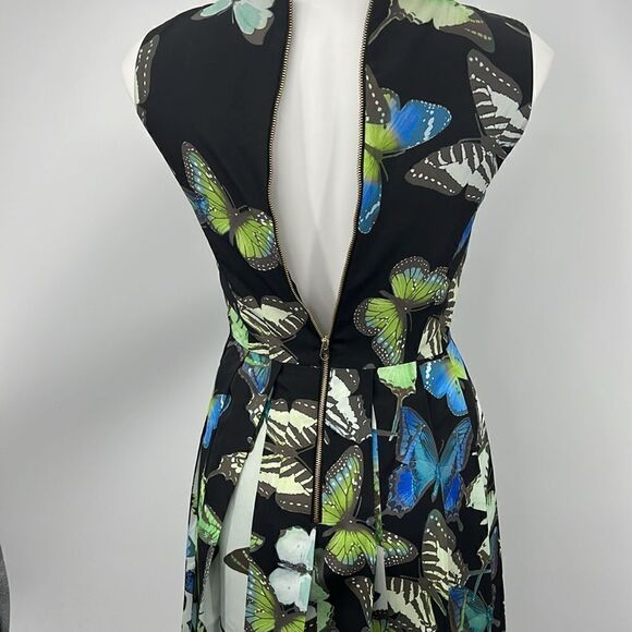 Ted Baker pleated XS butterfly print sleeveless dress - Picture 6 of 8